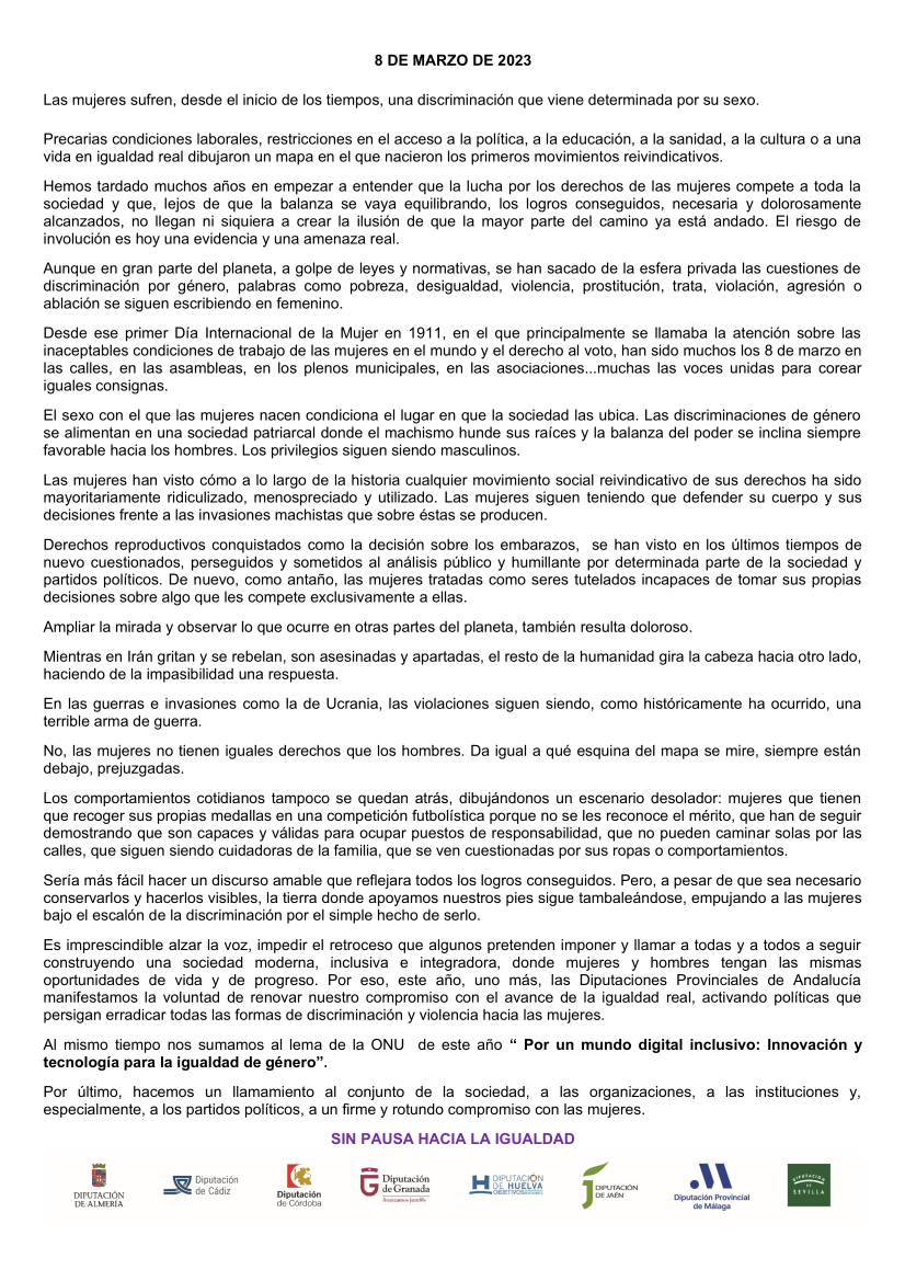 Manifiesto 8 DE MARZO DE 2023 