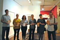 De izquierda a derecha, Jos Mara Fernndez Molina, Laura Franco Carrin, Myriam Domnguez Seda, la vicerrectora Rosario Mrida, Elena Medel y Javier Fernndez. 