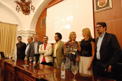 De izq. a dcha. Giuseppe Palmieri, Manuel Prez Lozano, Juan Jos Primo Jurado, Octavio Salazar, Jos Clemente Martn de la Cruz, Carmen Blanco, M del Rosario Alarcn y Geo Coretti