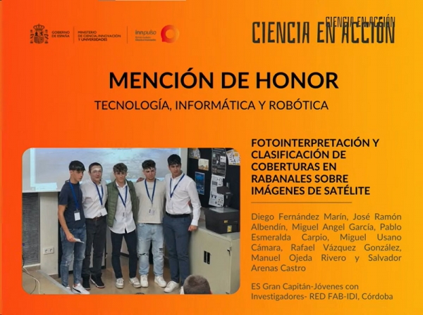 El concurso Ciencia en Acción premia un proyecto tutorizado por la UCO sobre vegetación e imágenes satelitales